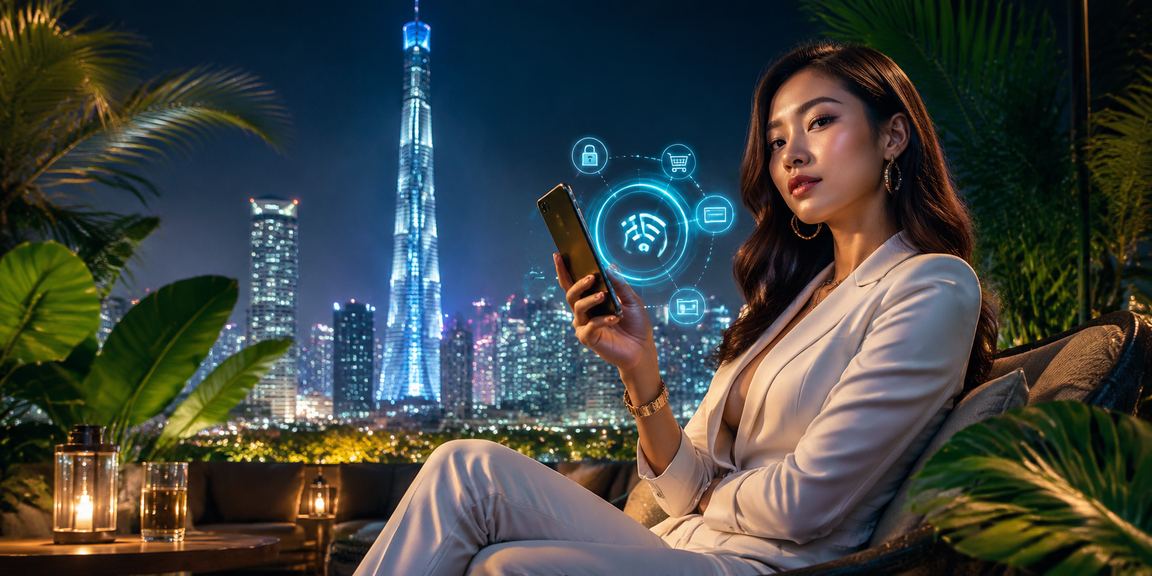 Pengguna mengakses platform 99000 melalui telefon bimbit di Kuala Lumpur